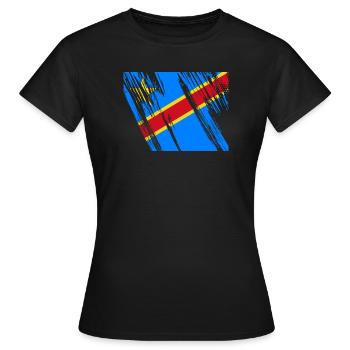 Kongo Flagge - Frauen T-Shirt - Schwarz - Vorne - AI Model Female 172 dark (172cm)
