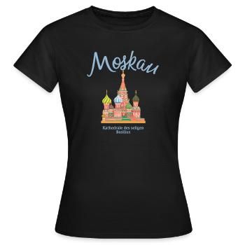 Moskau, Basilius Kathedrale, Roter Platz Russland - Frauen T-Shirt - Schwarz - Vorne - AI Model Female 172 dark (172cm)