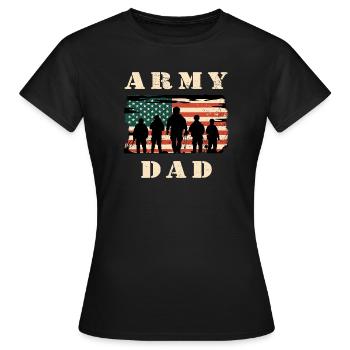 Armee Vater mit USA Flagge - Frauen T-Shirt - Schwarz - Vorne - AI Model Female 172 dark (172cm)