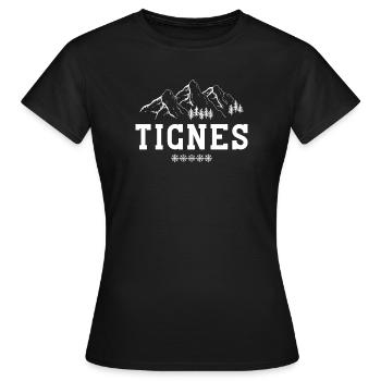 Tignes, station de ski, domaine skiable - T-shirt Femme - noir - Devant - AI Model Female 172 dark (172cm)