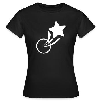 star, star, shooting star - Women's T-Shirt - black - Front - AI Model Female 172 dark (172cm)