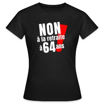 retraite, réforme des retraites, retraité - T-shirt Femme - noir - Devant - AI Model Female 172 dark (172cm)
