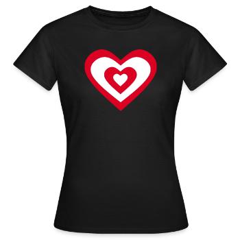 rotes Herz rot Herzen rot Herz Geschenk - Frauen T-Shirt - Schwarz - Vorne - AI Model Female 172 dark (172cm)