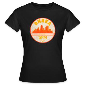 Dhaka Skyline Vintage Seal - Women's T-Shirt - black - Front - AI Model Female 172 dark (172cm)