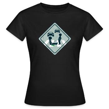 Klimaaktivist Straßen Kleben - Frauen T-Shirt - Schwarz - Vorne - AI Model Female 172 dark (172cm)