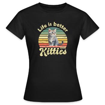 Chats - T-shirt Femme - noir - Devant - AI Model Female 172 dark (172cm)