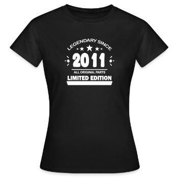 2011 - Jahrgang 2011 - Frauen T-Shirt - Schwarz - Vorne - AI Model Female 172 dark (172cm)