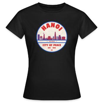 Insigne de la ville de la paix de Hanoï Paysage urbain - T-shirt Femme - noir - Devant - AI Model Female 172 dark (172cm)