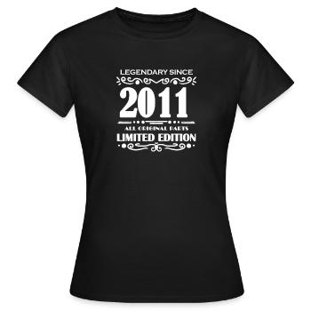 2011 - Jahrgang 2011 - Baujahr 2011 Spruch - Frauen T-Shirt - Schwarz - Vorne - AI Model Female 172 dark (172cm)