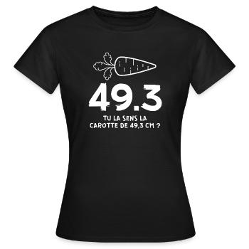 retraite, réforme des retraites, 49 3 - T-shirt Femme - noir - Devant - AI Model Female 172 dark (172cm)