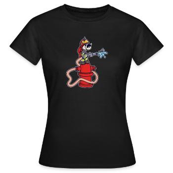 Lance-incendie Sauveteur de protection incendie - T-shirt Femme - noir - Devant - AI Model Female 172 dark (172cm)