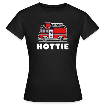 Feuerwehrauto Statement Lebensretter Feuerwehr - Frauen T-Shirt - Schwarz - Vorne - AI Model Female 172 dark (172cm)