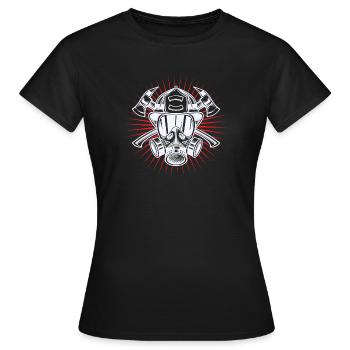 Feuerwehrhelm Brandschutz Feuerwehr Lebensretter - Frauen T-Shirt - Schwarz - Vorne - AI Model Female 172 dark (172cm)