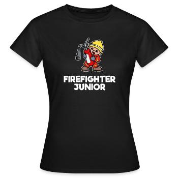 Casque de pompier Déclaration de la brigade d’incendie Extincteur - T-shirt Femme - noir - Devant - AI Model Female 172 dark (172cm)