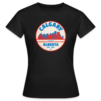 Calgary Skyline Vintage - Frauen T-Shirt - Schwarz - Vorne - AI Model Female 172 dark (172cm)