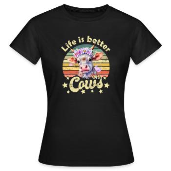 Vaches vaches - T-shirt Femme - noir - Devant - AI Model Female 172 dark (172cm)