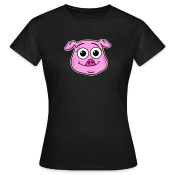 Tête de porc Tête d’animal - T-shirt Femme - noir - Devant - AI Model Female 172 dark (172cm)