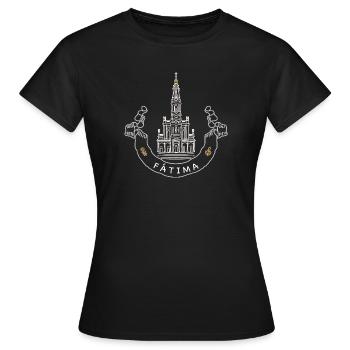 Fátima, Portugal, Sanctuaire, Basilique mineure - T-shirt Femme - noir - Devant - AI Model Female 172 dark (172cm)