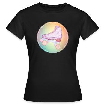 Disco Rollschuhlaufen - Frauen T-Shirt - Schwarz - Vorne - AI Model Female 172 dark (172cm)
