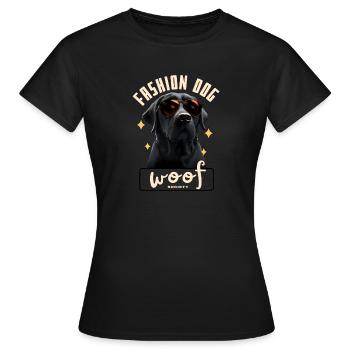 Dog Glam-Sonnenbrille - Frauen T-Shirt - Schwarz - Vorne - AI Model Female 172 dark (172cm)