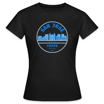 San Jose Costa Rica Chepe Badge - Frauen T-Shirt - Schwarz - Vorne - AI Model Female 172 dark (172cm)