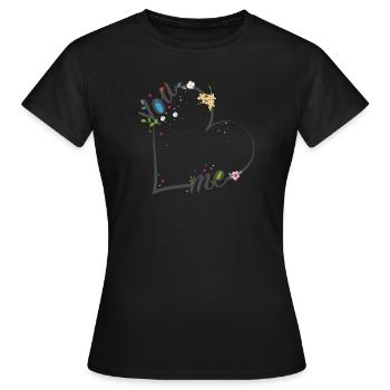Toi et moi liés par le tendre lien de l’amour - T-shirt Femme - noir - Devant - AI Model Female 172 dark (172cm)
