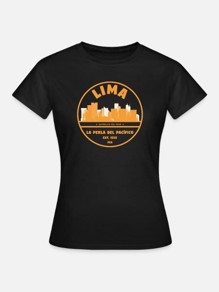 Lima Skyline – La Perla del Pacífico - Frauen T-Shirt - Schwarz