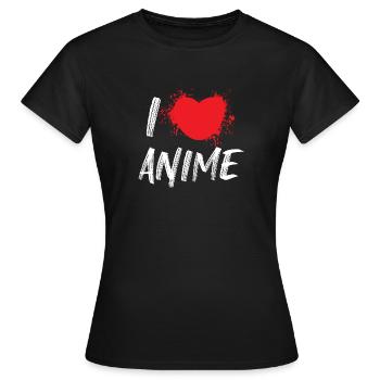 Anime Heart Manga Pop Culture Nerdy Geek Japanese - Women's T-Shirt - black - Front - AI Model Female 172 dark (172cm)