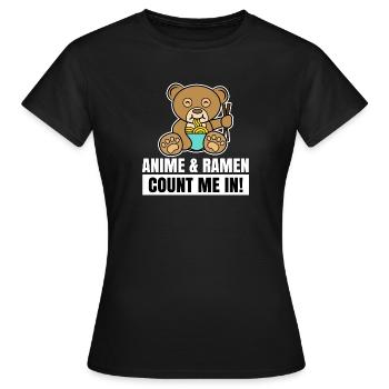 Cartoon Japan Statement Anime Manga Pop Culture - Women's T-Shirt - black - Front - AI Model Female 172 dark (172cm)