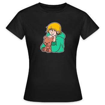 Manga Anime Pop Culture Cartoon Cosplay Japan - Women's T-Shirt - black - Front - AI Model Female 172 dark (172cm)