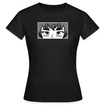 Pop Culture Geek Comic Anime Cosplay Manga Japan - Women's T-Shirt - black - Front - AI Model Female 172 dark (172cm)