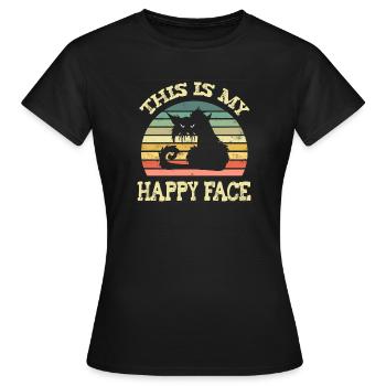 Chat grincheux - T-shirt Femme - noir - Devant - AI Model Female 172 dark (172cm)