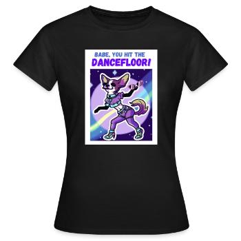 Chihuahua Babe, you hit the Dancefloor - Women's T-Shirt - black - Front - AI Model Female 172 dark (172cm)
