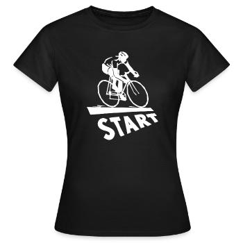 start, vélo, cyclisme, cycliste - T-shirt Femme - noir - Devant - AI Model Female 172 dark (172cm)