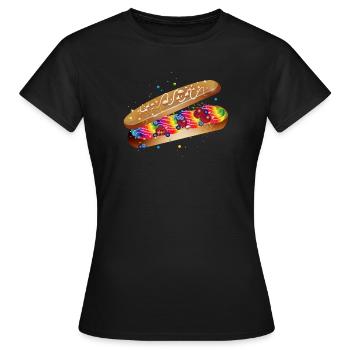 Illustration d’un éclair coloré rempli - T-shirt Femme - noir - Devant - AI Model Female 172 dark (172cm)