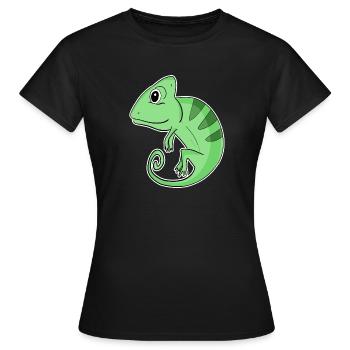 Chamäleons Chamäleon - Frauen T-Shirt - Schwarz - Vorne - AI Model Female 172 dark (172cm)