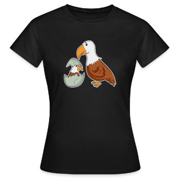Eagle Family - Eagle with Baby - Eagle Motif - Women's T-Shirt - black - Front - AI Model Female 172 dark (172cm)