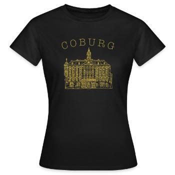 Coburg, Hôtel de ville historique, Bavière, Allemagne - T-shirt Femme - noir - Devant - AI Model Female 172 dark (172cm)