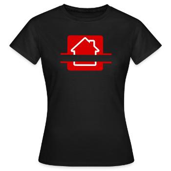 Haus rot Immobilienmakler - Frauen T-Shirt - Schwarz - Vorne - AI Model Female 172 dark (172cm)