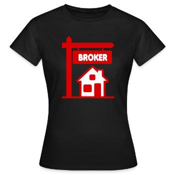 Chalet de courtier avec texte COURTIER - T-shirt Femme - noir - Devant - AI Model Female 172 dark (172cm)