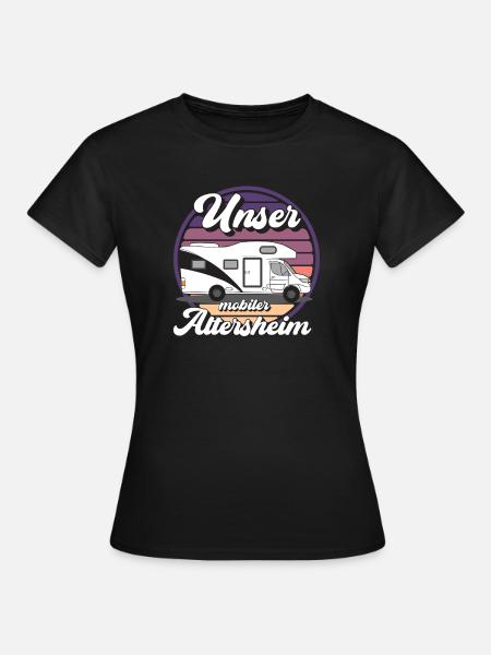 Mobiler Camper Outdoor Design - Frauen T-Shirt - Schwarz