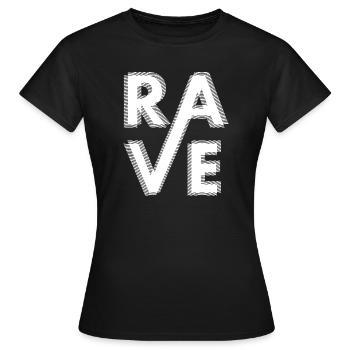 Rave Art Fuzzy-Design, zum Rave EDM Techno House - Frauen T-Shirt - Schwarz - Vorne - AI Model Female 172 dark (172cm)