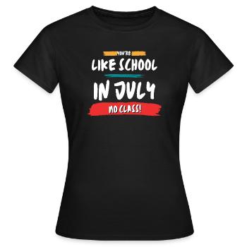 Comme l’école en juillet Pas de cours - T-shirt Femme - noir - Devant - AI Model Female 172 dark (172cm)