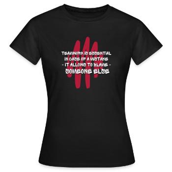 Travail d’Équipe - T-shirt Femme - noir - Devant - AI Model Female 172 dark (172cm)