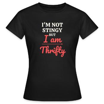Nicht geizig, nur sparsam - Frauen T-Shirt - Schwarz - Vorne - AI Model Female 172 dark (172cm)