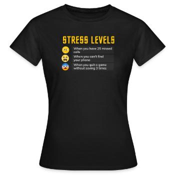 Stresslevel Emo-Chart - Frauen T-Shirt - Schwarz - Vorne - AI Model Female 172 dark (172cm)