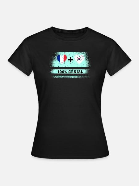 Drapeau France et Corée du Sud 100% génial - T-shirt Femme - noir
