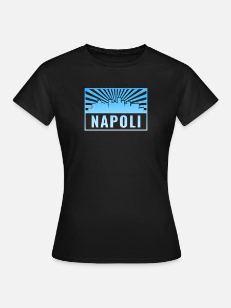 Napoli Skyline Sonnenstrahlen - Frauen T-Shirt - Schwarz