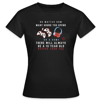 Spielrivalität Witz Abschlag - Frauen T-Shirt - Schwarz - Vorne - AI Model Female 172 dark (172cm)