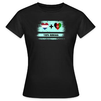 Afghanistan and the Netherlands 100% Genius flag - Women's T-Shirt - black - Front - AI Model Female 172 dark (172cm)